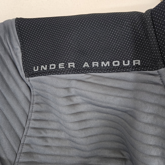 Under Armour 1/4 Zip Ribbed Pullover Men's Size XL Gray Black Trim Coldgear - Picture 6 of 10